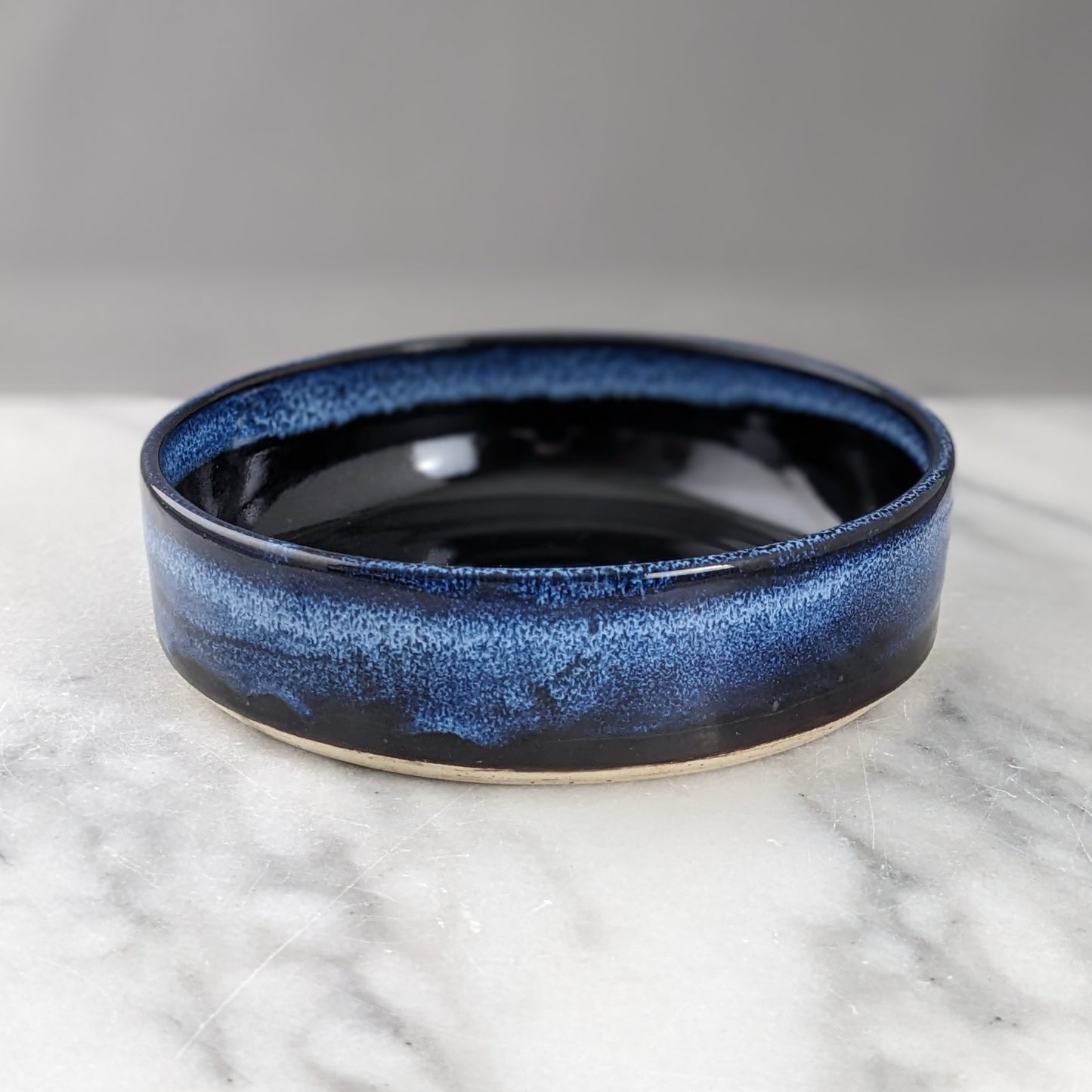 Low Wide Blue Bowl