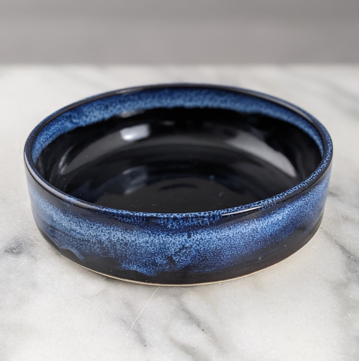 Low Wide Blue Bowl