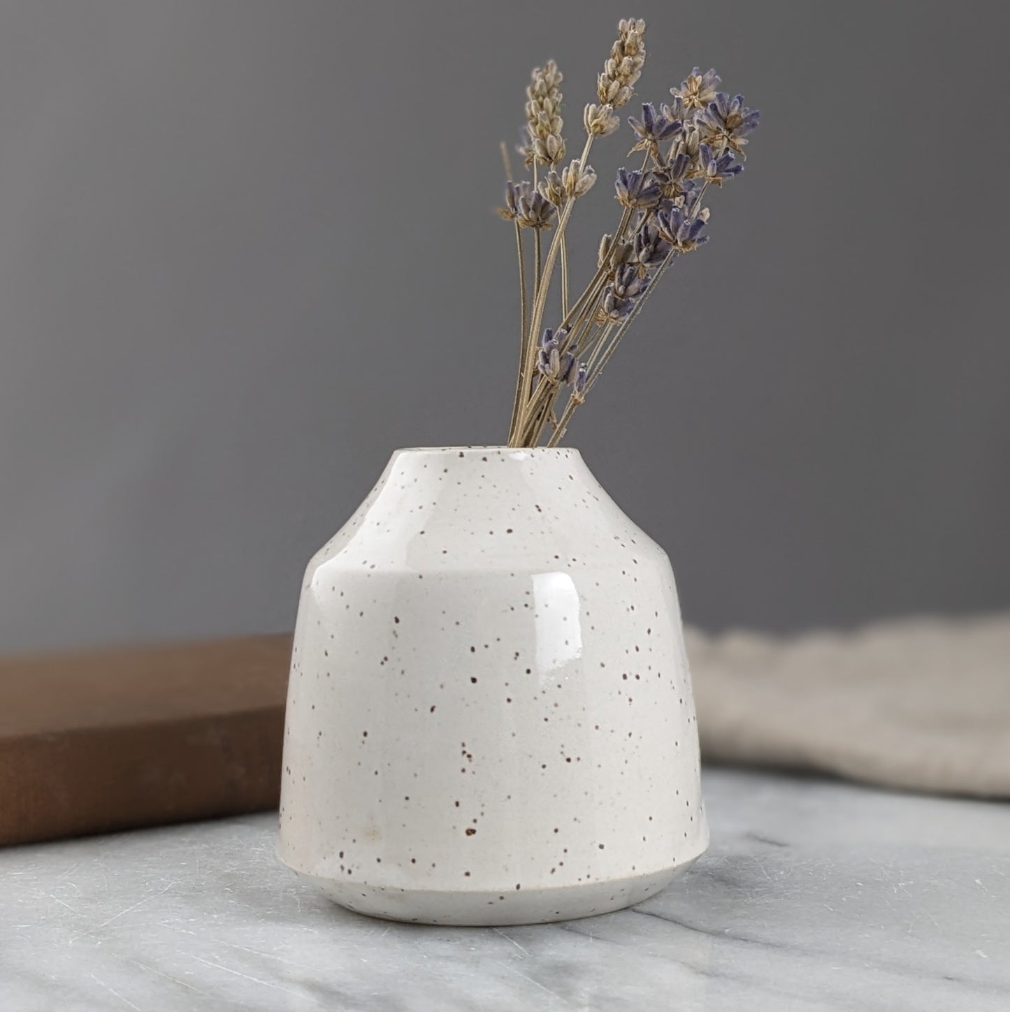 Modern Speckled White Vase