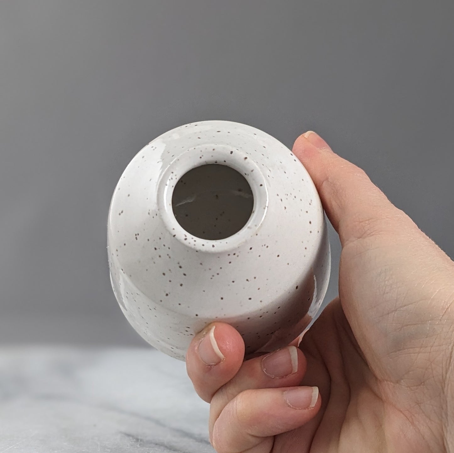 Modern Speckled White Vase